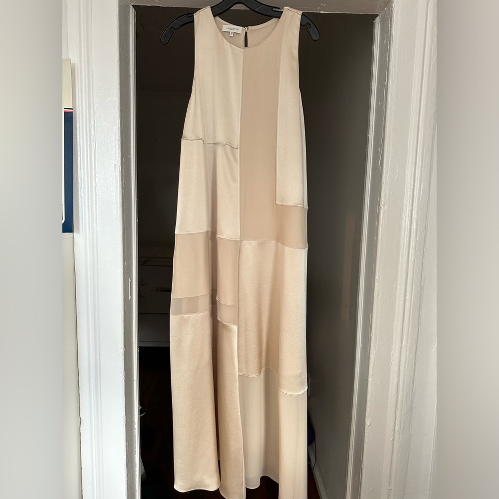 Lafayette 148 Silk block panel sleeveless dress